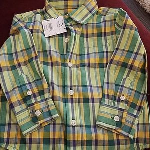 Janie and jack plaid button down shirt 12-18 month